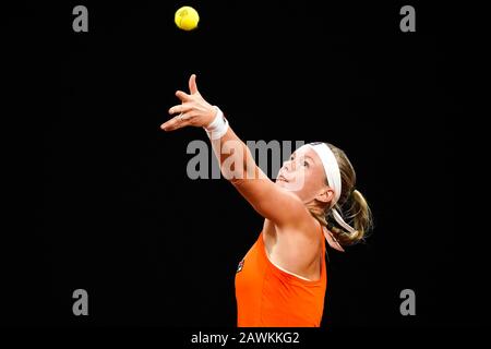 Kiki Bertens NED lors de la coupe de la Fed Pays-Bas- Biélorussie le 8 février 2020 à Den Haag Pays-Bas. (Photo par: SCS/Sander Chamod/AFLO) Banque D'Images