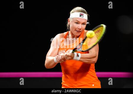 Kiki Bertens NED lors de la coupe de la Fed Pays-Bas- Biélorussie le 8 février 2020 à Den Haag Pays-Bas. (Photo par: SCS/Sander Chamod/AFLO) Banque D'Images