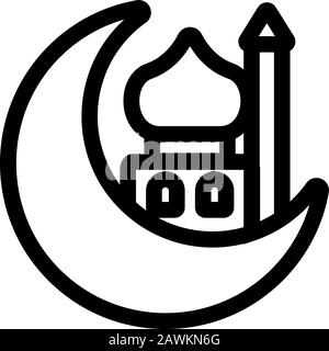 Vecteur d'icône Islam. Illustration du symbole de contour isolé Illustration de Vecteur
