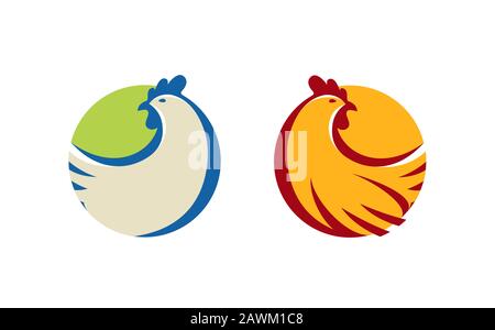 Logo ou étiquette de poulet. Vecteur de symbole animal de ferme Illustration de Vecteur