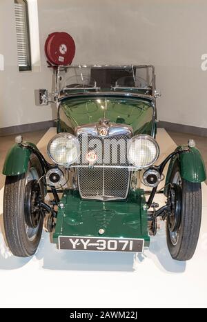 Classic 1932 Open-top MG Midget J 2 numéro d'enregistrement YY 3071 sur l'exposition dans le Musée du moteur de Franschhoek, Franschhoek, Afrique du Sud Banque D'Images