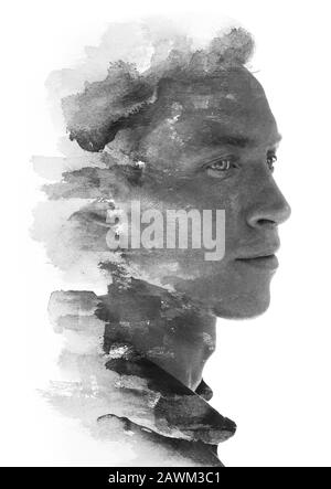 Paintography portrait of a young woman Banque D'Images