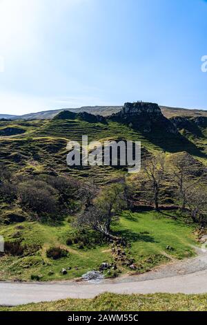 Collines en forme de cône du Fairy Glen, Écosse, Royaume-Uni Banque D'Images
