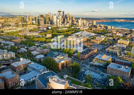 Photo aérienne de Seattle de la Reine Anne Banque D'Images