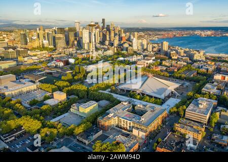 Photo aérienne de Seattle de la Reine Anne Banque D'Images