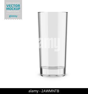 Maquette vectorielle de verre à boire vide claire. Illustration de Vecteur