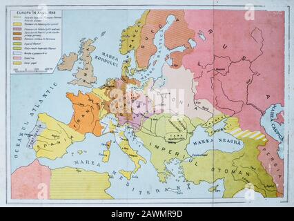 Carte de l'Europe après la paix de Westphalie 1648 Banque D'Images