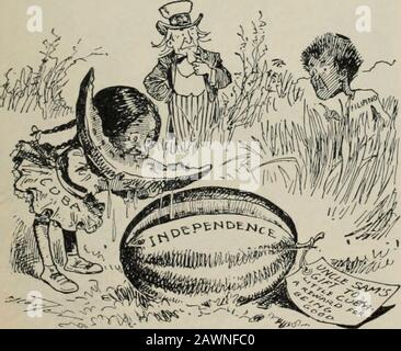 Examen des examens et du travail du monde . LA SEULE NOTE IXHAKMONIEUS. Ange ou paix : Venez, Oncle Sam, arrêtez de chasser le garçon de thatrilipino, et rejoignez la chorale! Du Journal (New York). Cessez le feu! De Punch (Londres). Banque D'Images