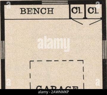 Les garages de Radford et comment les construire. . Design N° G-102 taille: Largeur, 16 pieds; longueur, 28 pieds les imprimés bleus se composent de plan de plancher;avant, arrière, deux élévations latérales; les sections murales et tous les détails nécessaires.les spécifications sont dactylographiées et contiennent tous les colliers d'information nécessaires à la construction correcte du bâtiment. GARAGE15X27 PRIX des tirages bleus, avec un jeu de spécifications dactylographiées, SEULEMENT.00 $5^ Banque D'Images