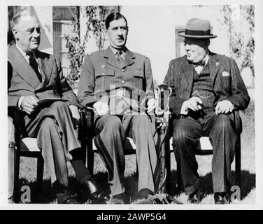 1943 , CASABLANCA , MAROC : la Conférence de Casablanca a été la réunion de la seconde Guerre mondiale des chefs de gouvernement des États-Unis, le Royaume-Uni Banque D'Images