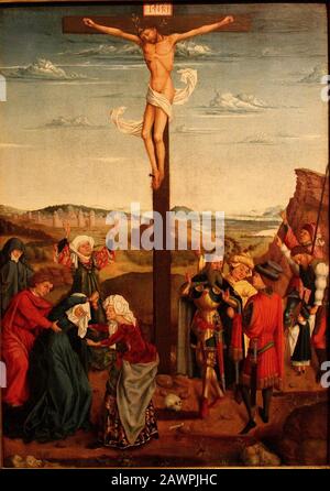 Suiveur de Rogier van der Weyden - Crucifixion. Banque D'Images