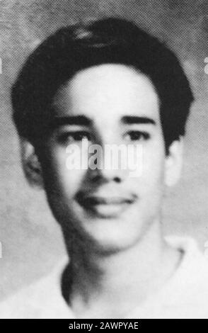 1985, États-Unis : Andrew Phillip Cunanan (1969 – 1997) photo de l'annuaire des écoles secondaires. Cunanan était un assassin américain qui a assassiné au moins cinq personnes, Banque D'Images