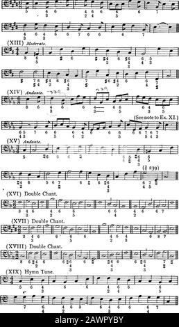 Harmonie, théorie et pratique . {a) le Z ici indique que le tiers de l'accord doit être omis et theloot doublé. Le troisième est ajouté dans le battement suivant. VIII.] Chord de la septième Dominante. (XII) Allegretto.     (? 264.) 3. 114 Harmonie. [Chap VIII (XX) réglage Hymn. Banque D'Images