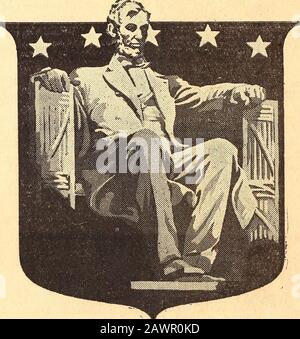 Statues du Mémorial Abraham LincolnLincoln . Surveiller Camera Club Promm J. R Henderson, York, Penna. Lincoln, par Daniel Chester French, Lincoln Memorial, Washington Si l'on devait symboliser Tbe chaiacer d'Abraham Lincoln dans un arc mental, le segment droit serait sans doute reposer sur l'humilité, le segment gauche sur l'honorable-esty, et l'affection humaine la clef de voûte.—Ernest C. Moses aux États-Unis. FRANKFORD, PHILADELPHIE, JEUDI 11 FÉVRIER 1937 LE GRAND EMANCIPATOR4. Abraham Lincoln — Né Le 12 Février 1809. AVEC MALICE VERS AVEC CHARITÉ POUR TOUS Banque D'Images