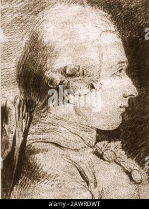 Portrait du plus célèbre écrivain français scandaleux Donatien Alphonse François MARQUIS DE SADE ( 1740 - 1814 ) - SCRITTORE - LETTERATURA - LITE Banque D'Images