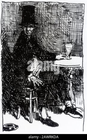 ' The Absinthe drinker ' , vers 1910 , par Sir William ORPEN , artiste irlandais - ABSINTHE - ASSENZIO - stupefacenti - droga - droghe - drogue - drogue - Banque D'Images