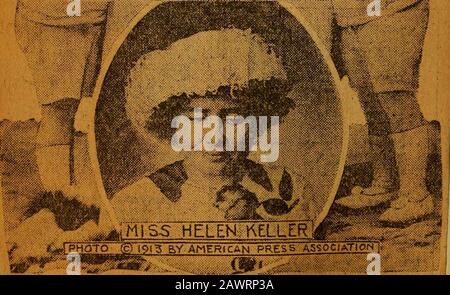 Helen Keller Avis aux journaux . l^J*. &gt;&lt; ?^-. ^&lt;^ ^^^ QVZ€H ou ESPAGNE ET GHILPRENJ ;:^. Madrid, le 9 juin... Pour attendre un événement domestique iténiant dans la famille thelroyal, la cour espagnole est allée à la Granja, à 40 miles d'ici.la reine Victoria Eugénie, qui a mari-ried le roi Alfonso 31 mai 1906, isthe mère o^ deux fils an&lt;i twodaughters. L'aîné, le prince des Asturies, Swas 6 ans 10 mai. L'enfant sec-ond, sourd pauvre et muet DonJaime, est 5. Infanta Beatrice, thenext, saule 4 le 22 juin. Le Plus Jeune. Infanta mari% Cristina, 18 mois. Bien qu'aucune confirmation de l'ificial ne soit ob Banque D'Images