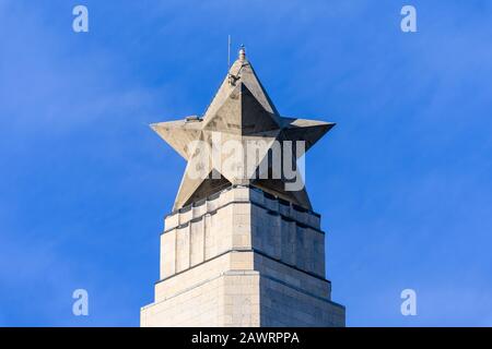 Le Lone Star au sommet du Texas Monument au lieu historique national du champ de bataille de San Jacinto. Houston, Texas, États-Unis. Banque D'Images