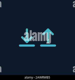 Icônes de téléchargement et de téléchargement. Illustration vectorielle de stock isolée sur fond bleu. Illustration de Vecteur