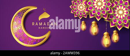 Motif bannière de calligraphie arabe Ramadan Kareem. Traduction du texte "Ramadan Kareem" célébration ramadan calligraphie Illustration de Vecteur