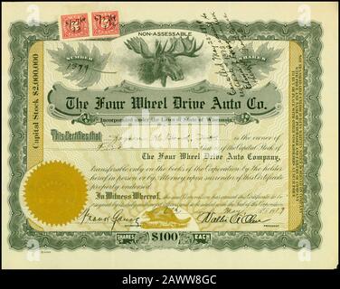 Quatre Roues Motrices Auto Co 1919. Banque D'Images