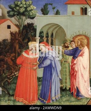 Fra Angelico (Fra Giovanni Da Fiesole) - L'Apôtre Saint James La Plus Grande Libération Des Hermogènes Magiciens Banque D'Images