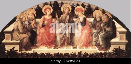 Fra Filippo Lippi - Sept Saints Banque D'Images