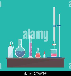 Conception vectorielle de l'équipement de titrage chimique Illustration de Vecteur
