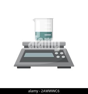 Equipement de laboratoire, balance et bécher Illustration de Vecteur