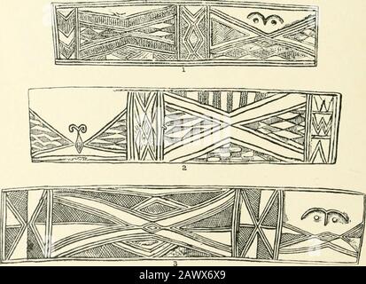 Une introduction à l'étude de l'art préhistorique . Fig. 227.—tambour à craie de Folkton, Yorks. (Taille des deux tiers.). P-IG. 228.—dessins sur les tambours à craie trom Folkton, Yorks (non laminés). (Quart de taille ) CARACTÈRE DE DÉCORATION EN BRONZE 199 Banque D'Images