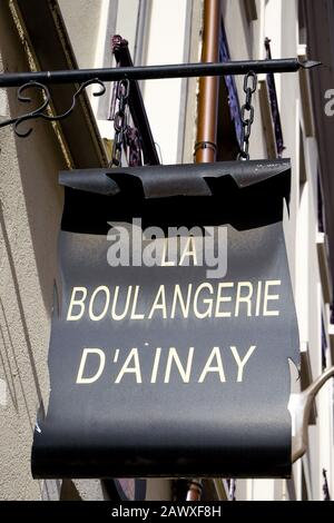 Ancien signe de la boulangerie Ainay, quartier Ainay, Lyon, France Banque D'Images