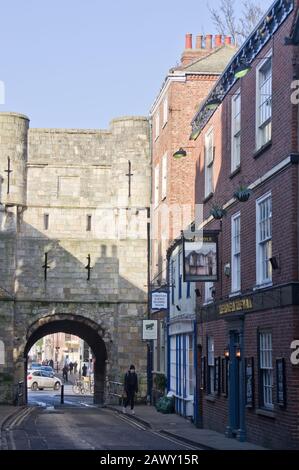 High Petergate Et Bootham Bar York Banque D'Images