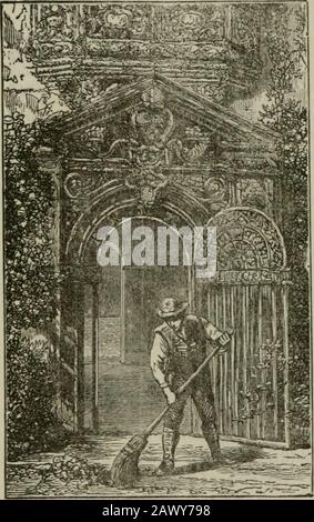 Le guide d'Oxford d'Alden : avec une annexe intitulée 'Old Oxford', et une nouvelle carte . ia, de Fanelli, une Flor-entine, sont également dignes d'intérêt. Les côtés S. et E. de ce tribunal sont oc-cupied par la Bibliothèque, dont l'aile £. A été ajoutée par Laud. La bibliothèque se compose de salles de la aldéine, et outre une bonne collection de livres contient un portrait acurieux de Charles I., avec l'ensemble du Livre de Psausmsswritten dans les lignes du visage; et quelques reliques intéressantes OFAT&gt;p. Laud, tel que le capport par lui à son exécution, son bâton de marche, les journaux, et C.A nong les trésors sont alsosome anciens vêtements et ecclésiastiques Banque D'Images