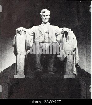 Statues du Mémorial Abraham LincolnLincoln . 1 JE DANS CE TEMPLE COMME DANS LE COEUR DU PEUPLE POUR LEQUEL IL A SAUVÉ L'UNION LA MÉMOIRE D'ABRAHAM LINCOLN EST CONSACRÉE POUR TOUJOURS Banque D'Images