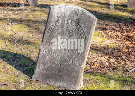 Pierre tombale pour Sylvester D. Ranger dans East Hampton, NY Banque D'Images