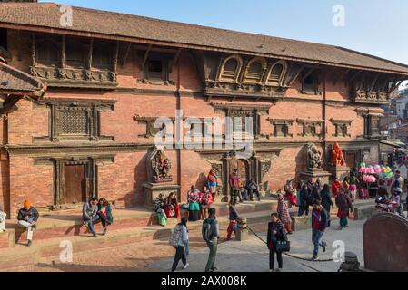 Patan, Népal - 24 janvier 2020: Place du Temple de Durban à Patan près de Katmandou au Népal Banque D'Images