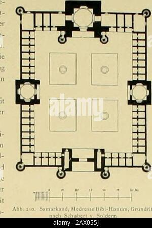 Denkmäler persischer Baukunst : geschichtliche Untersuchung und Aufnahme muhammedanischer Backsteinbauten in Vorderasien und Persen . rümmcrdesHaupIporiale-und ;weicrkleinererKuppelbautender Seilenteile handvoren M-l- Dimensich I-i-in-fr-FR-FR-FR-FR-FR-FR-FR-FR. , rund Minnreis, von denen eines noch zum i^n iiül .-.i.iCLr] Mrj.-aikniustre aus in-andergreifenden stilisierten Buchsi^benfurmen erhalten ist. Dibeiden nicht allzusehr verfallenen Kuppelbauten den Mittender Hofseilen waren ursprünglich wohl kleine Mosche Banque D'Images