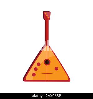 Instrument de musique nationale traditionnelle rétro russe Balalaika. Isolé sur l'illustration vectorielle blanche Illustration de Vecteur