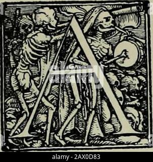 Hans Holbein le plus jeune . I., plaque 68 ; LA DANSE DE L'ALPHABET DE LA MORT À Partir de la preuve dans le Cabinet d'impression royale, Dresde.