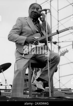 Muddy Waters, Capital Radio Jazz Festival, Londres, 1979. Banque D'Images