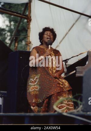 Sarah Vaughan, Knebworth, Capital Radio Jazz Festival, 1981. Banque D'Images