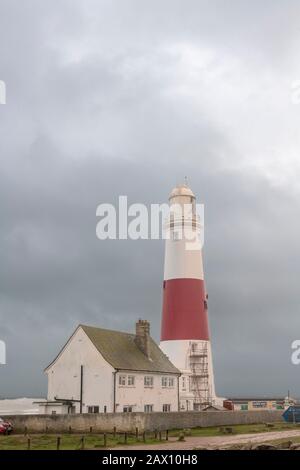 Portland Bill, Dorset. 10 février 2020. Météo Au Royaume-Uni : Storm Ciara Portland Bill Phare, Dave Hammant/Alay Live News Banque D'Images