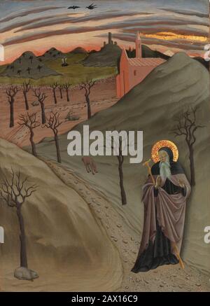 Saint Anthony l'Abbé dans la nature sauvage, CA. 1435. Banque D'Images