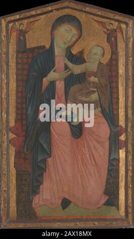 Madonna Et Enfant Enthroned. (Italien, Florence, actif 1265-95) Banque D'Images