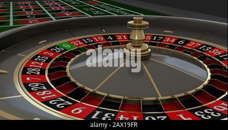 Roulette de Casino sur la table de jeu. Illustration du rendu 3D Banque D'Images