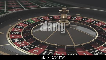 Roulette de Casino sur la table de jeu. Illustration du rendu 3D Banque D'Images