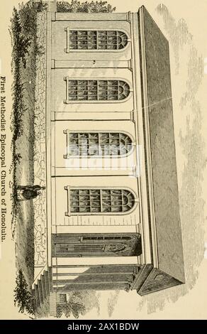 Missions et société missionnaire de l'Eglise épiscopale méthodiste. Ar 1855 certains membres de notre Eglise ont fait des ravages à Honolulu, la capitale des îles Sandwich, aux fins de la circulation, ont demandé à être reconnus en tant qu'aChurch. En conséquence, les îles sandwich ont été placées par le Bureau sur la liste des missions étrangères.À la session de la Conférence de Californie de 1856Rev. W. S. Turner a été nommé au travail. Un lieu de neatchurch a ensuite été érigé, le terrain faisant l'objet d'un don de M. J. T. Waterhouse, qui a aussi contribué généreusement à l'édifice. Ce travail a été du plus fluctuant Banque D'Images