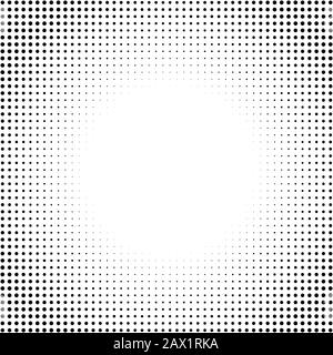Arrière-plan abstrait vectoriel en demi-teinte en pointillés. Cadre rond monochrome texturé Illustration de Vecteur