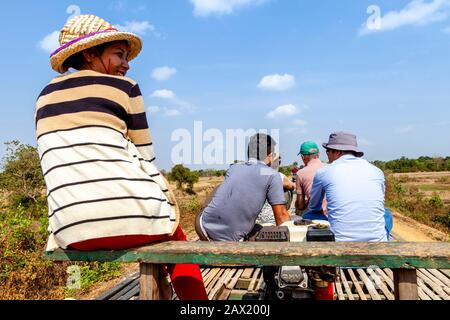 Le Bamboo Railway (Norry) , Battambang, Cambodge. Banque D'Images