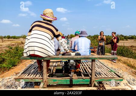 Le Bamboo Railway (Norry) , Battambang, Cambodge. Banque D'Images